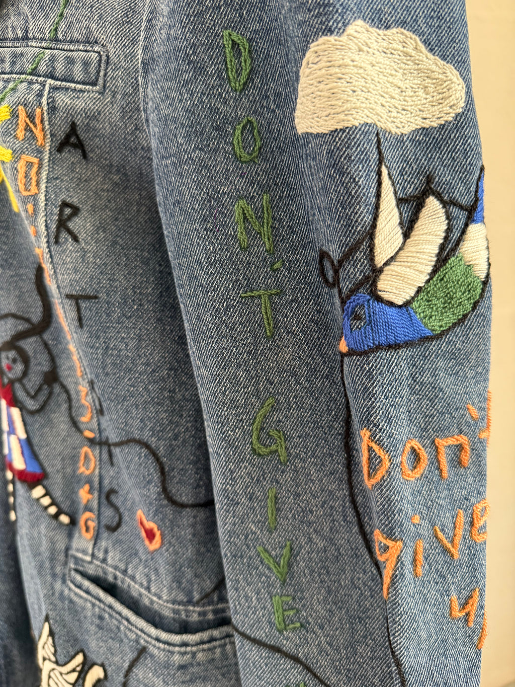 Dreamscape Art Denim Blazer