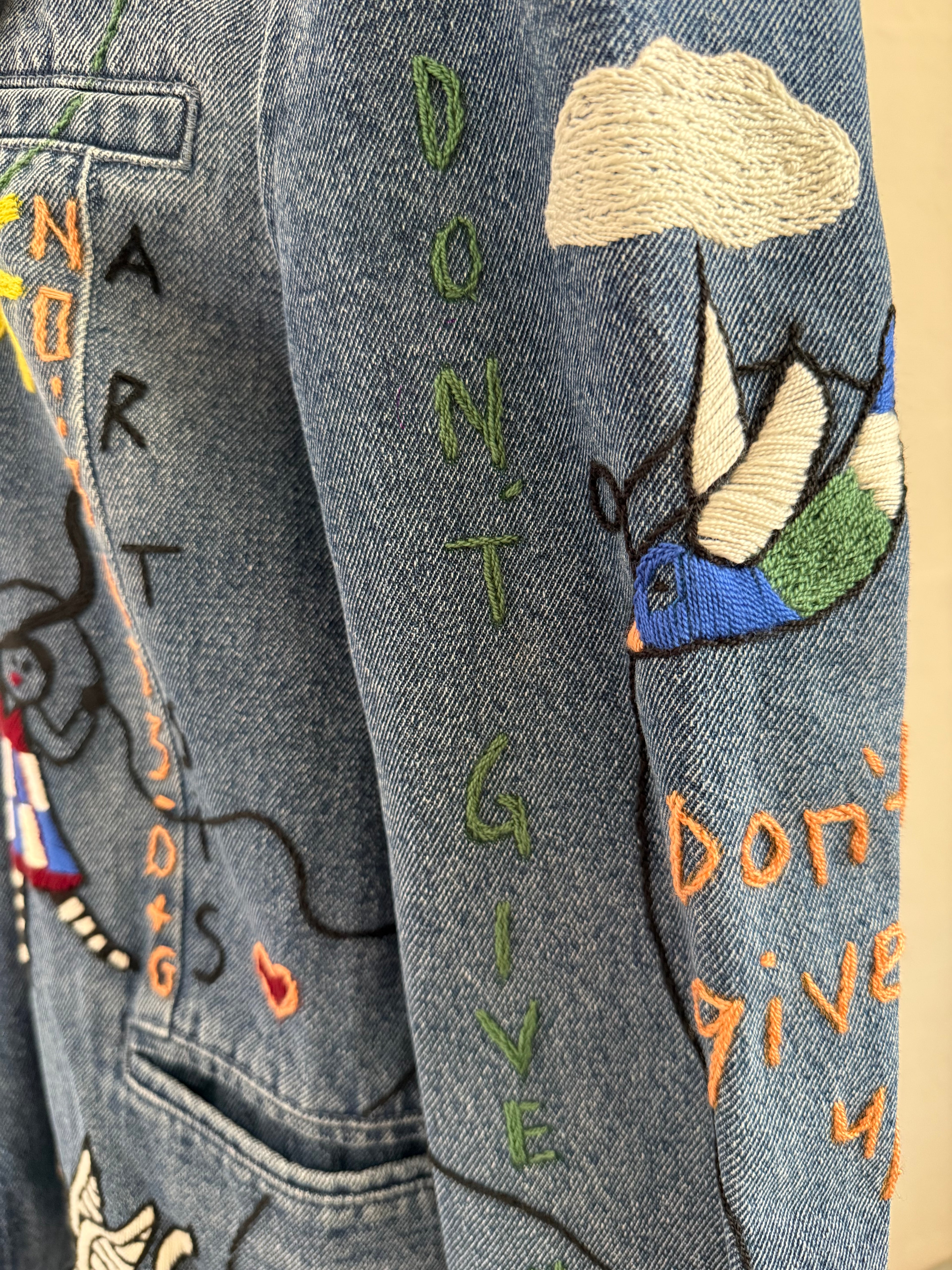 Dreamscape Art Denim Blazer