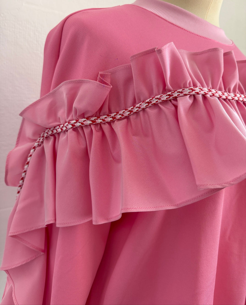 Pink Ruffle Statement Sweatshirt