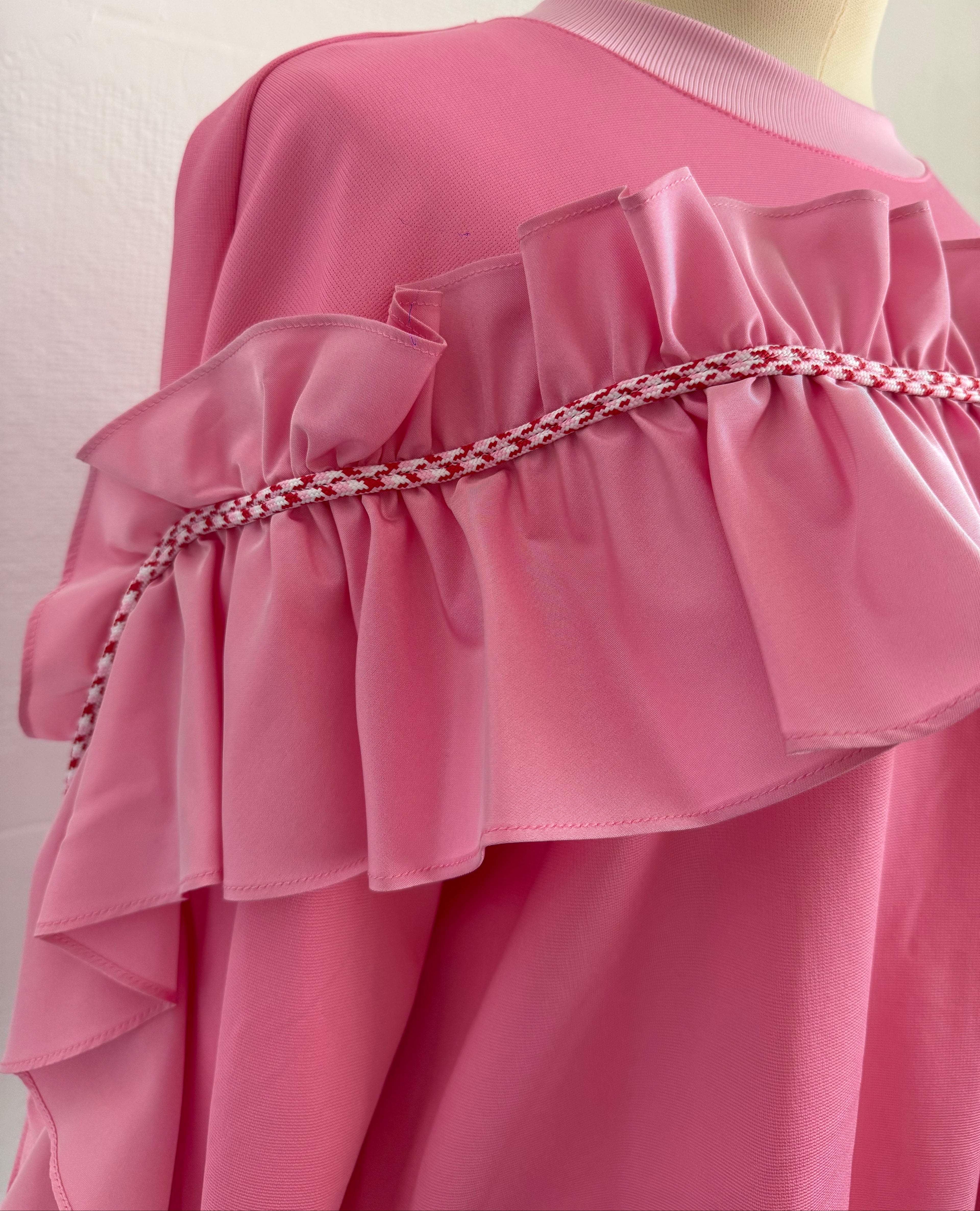 Pink Ruffle Statement Sweatshirt