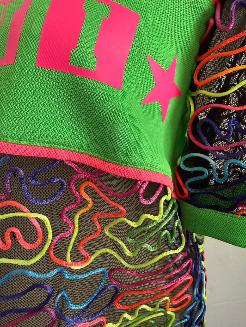 Neon Pop Mesh Statement Top