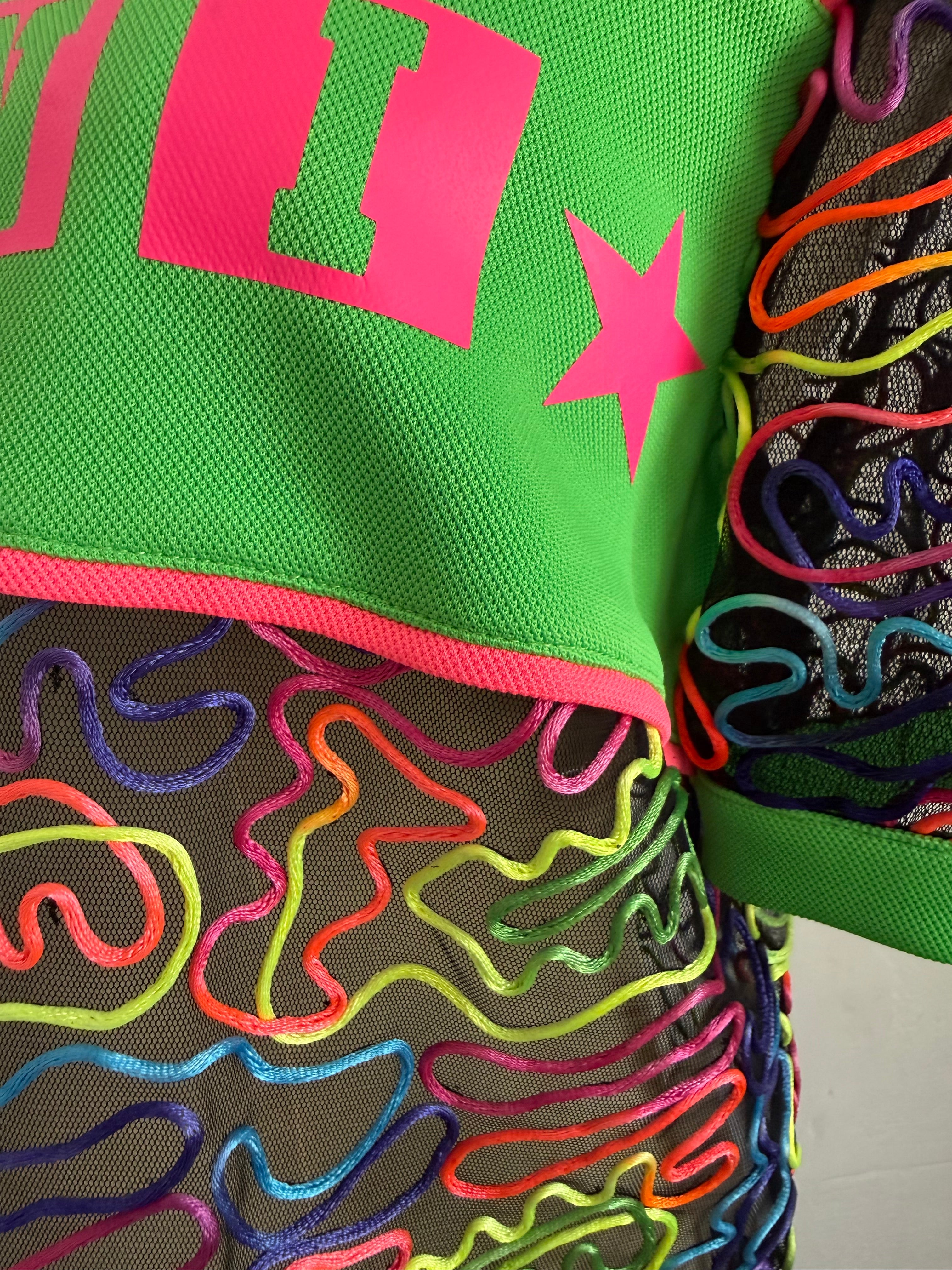 Neon Pop Mesh Statement Top