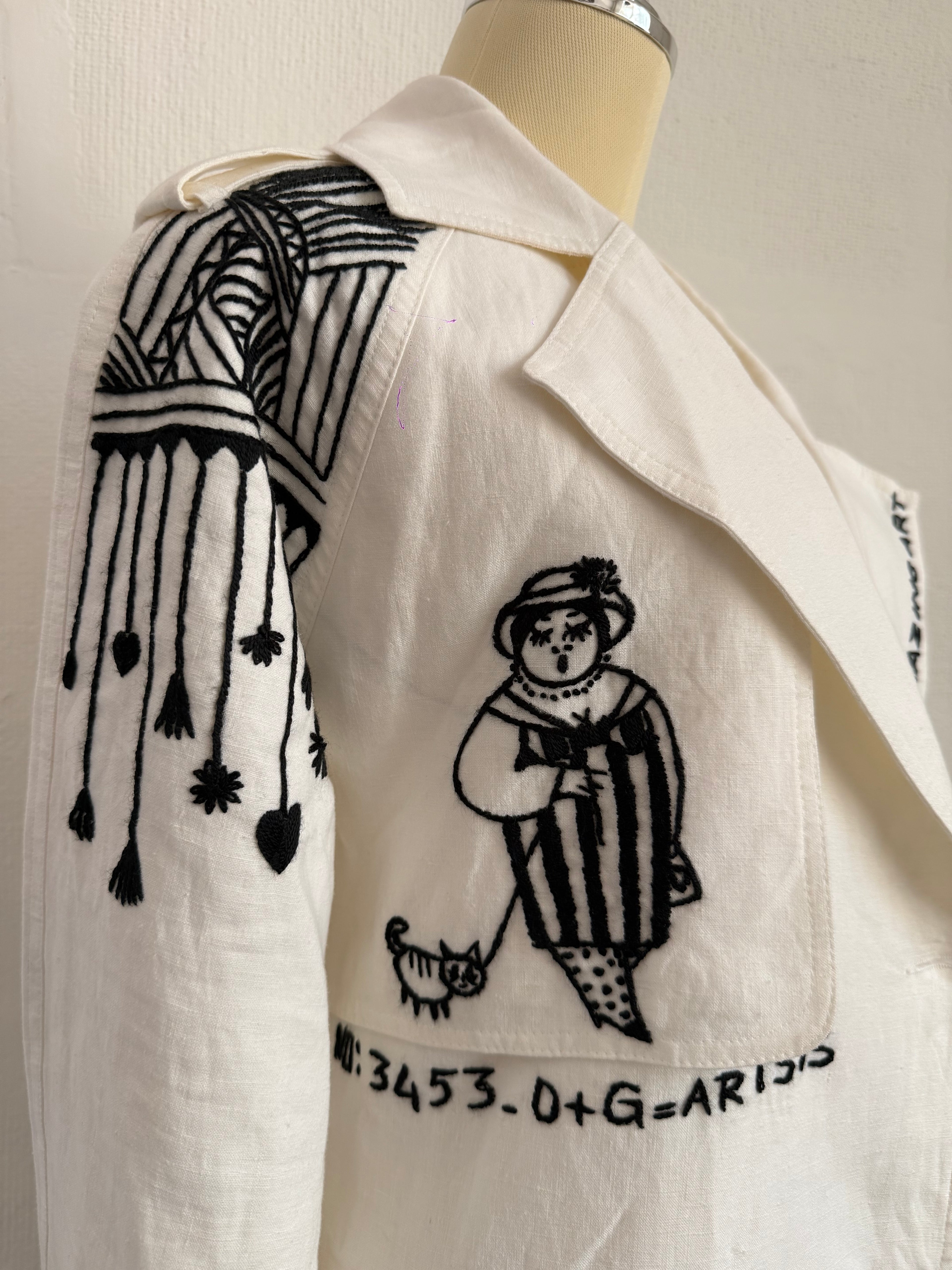 Art Story Printed Trench Coat