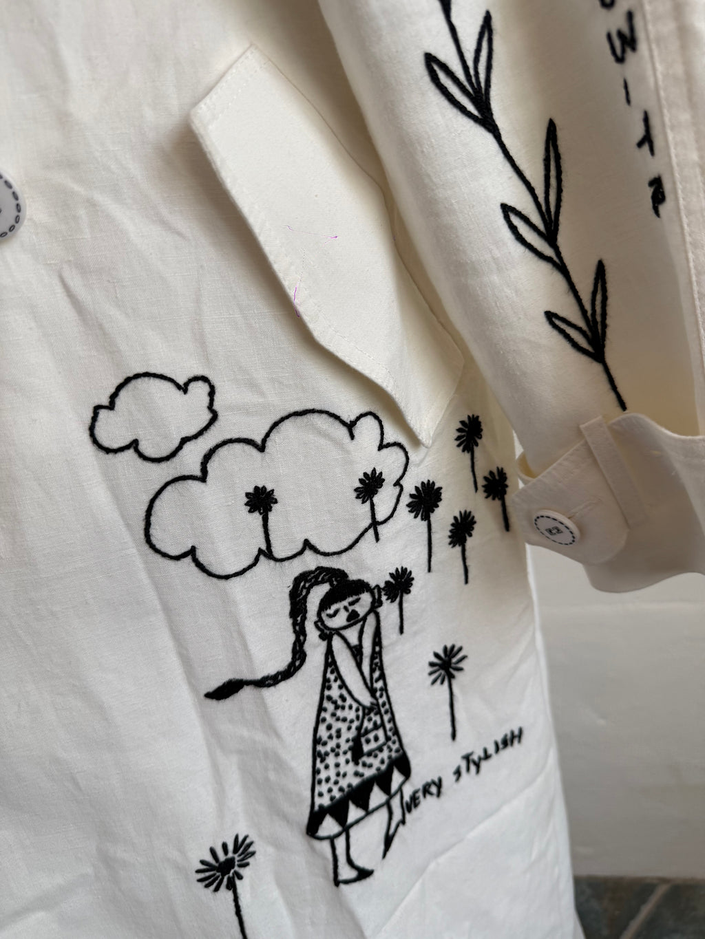 Art Story Printed Trench Coat