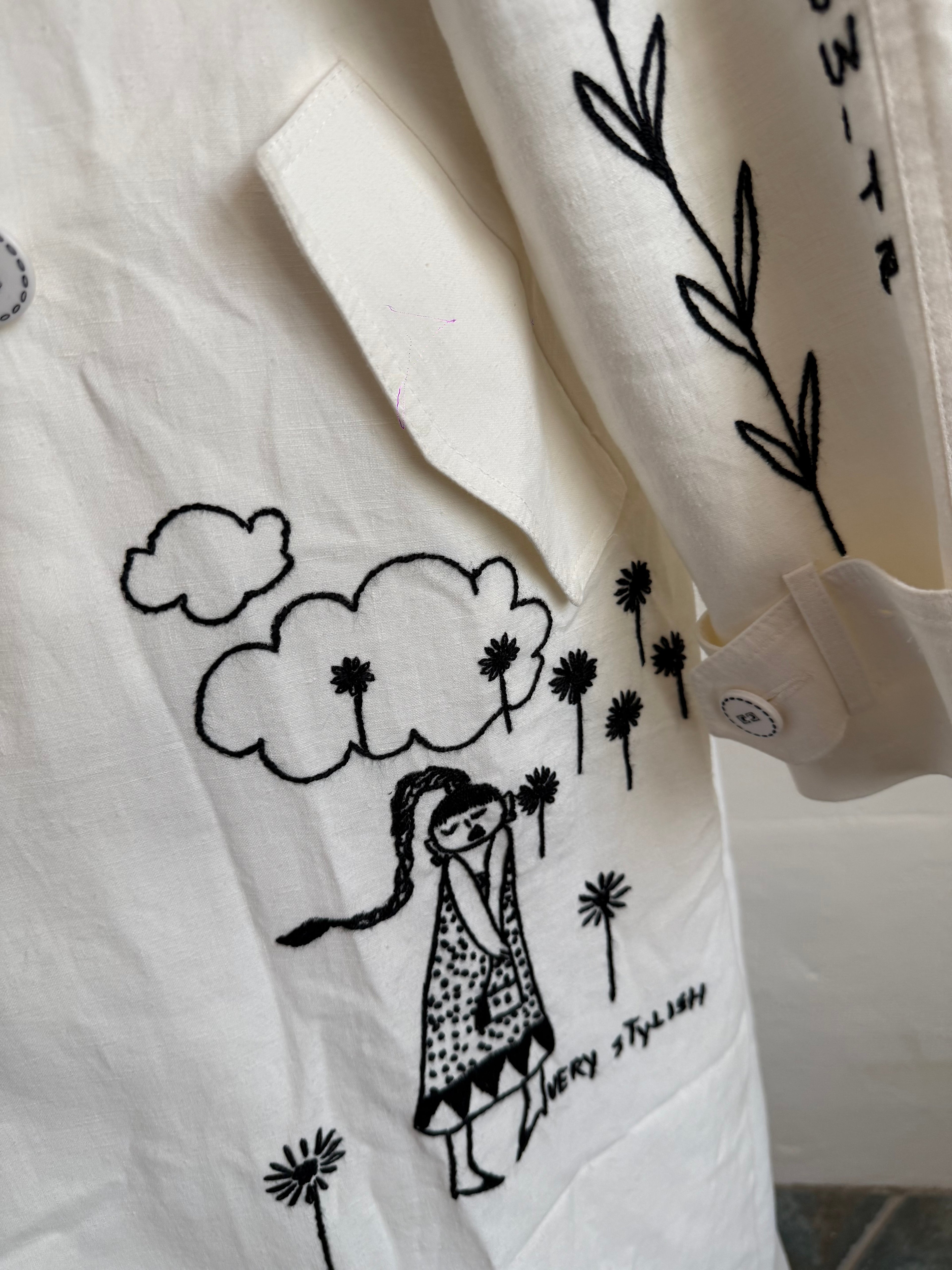 Art Story Printed Trench Coat