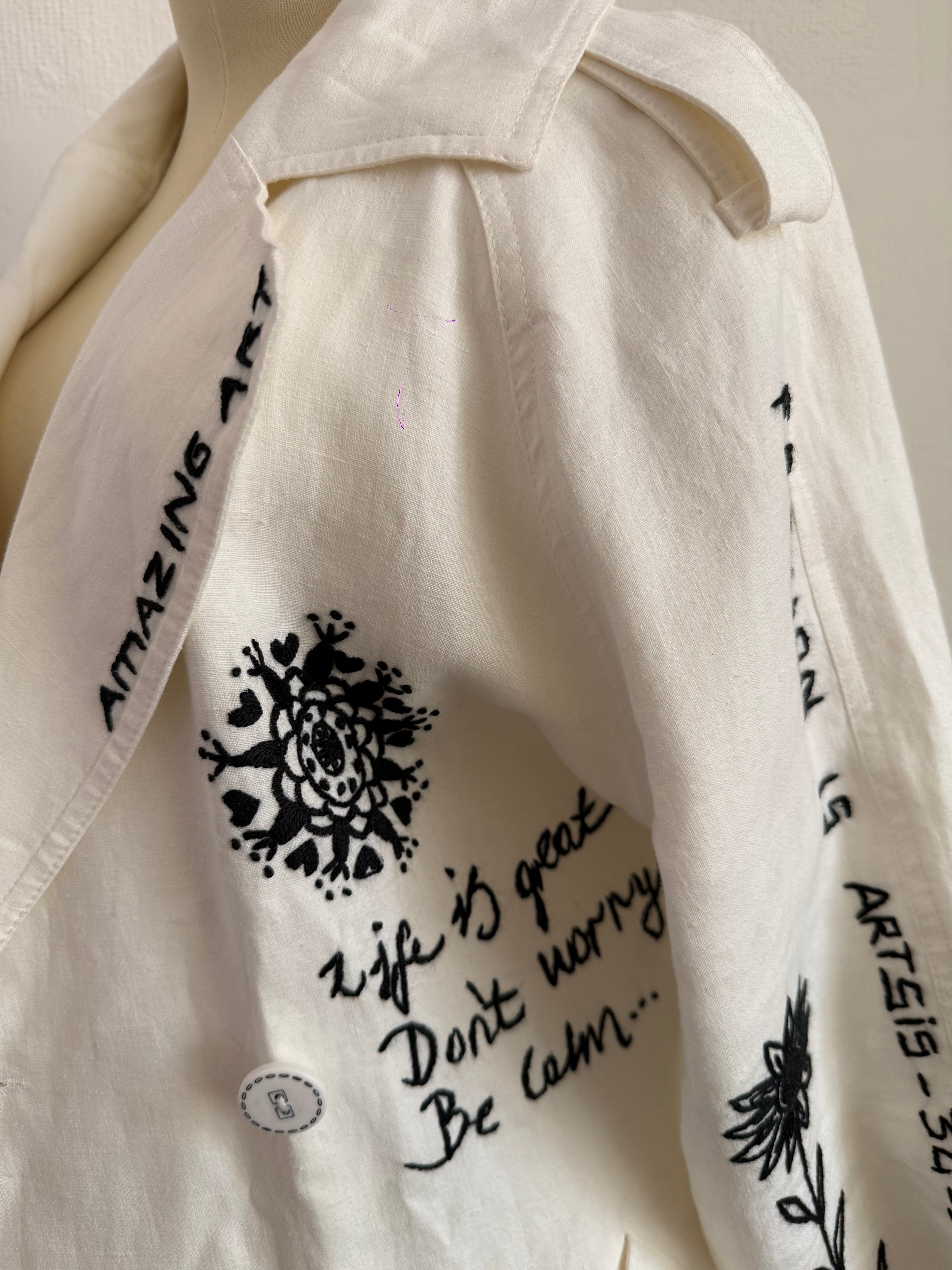 Art Story Printed Trench Coat