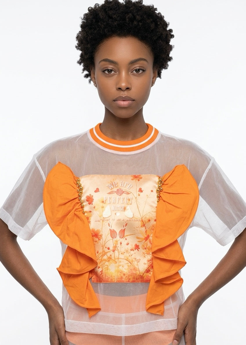 Sunset Bloom Organza Top