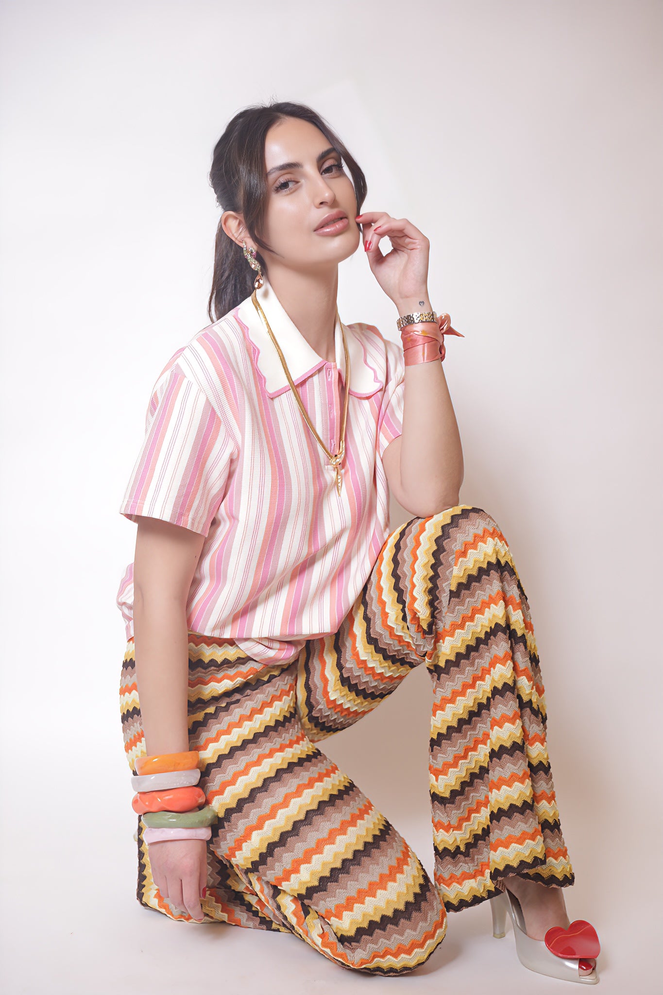 Desert Sunset Zigzag Knit Pants