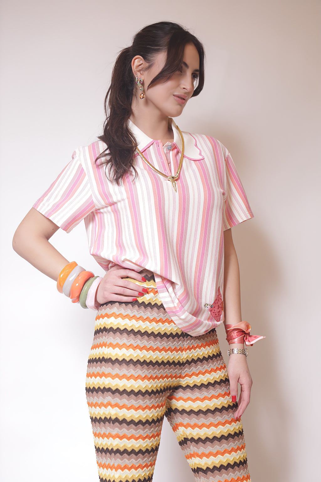 Desert Sunset Zigzag Knit Pants