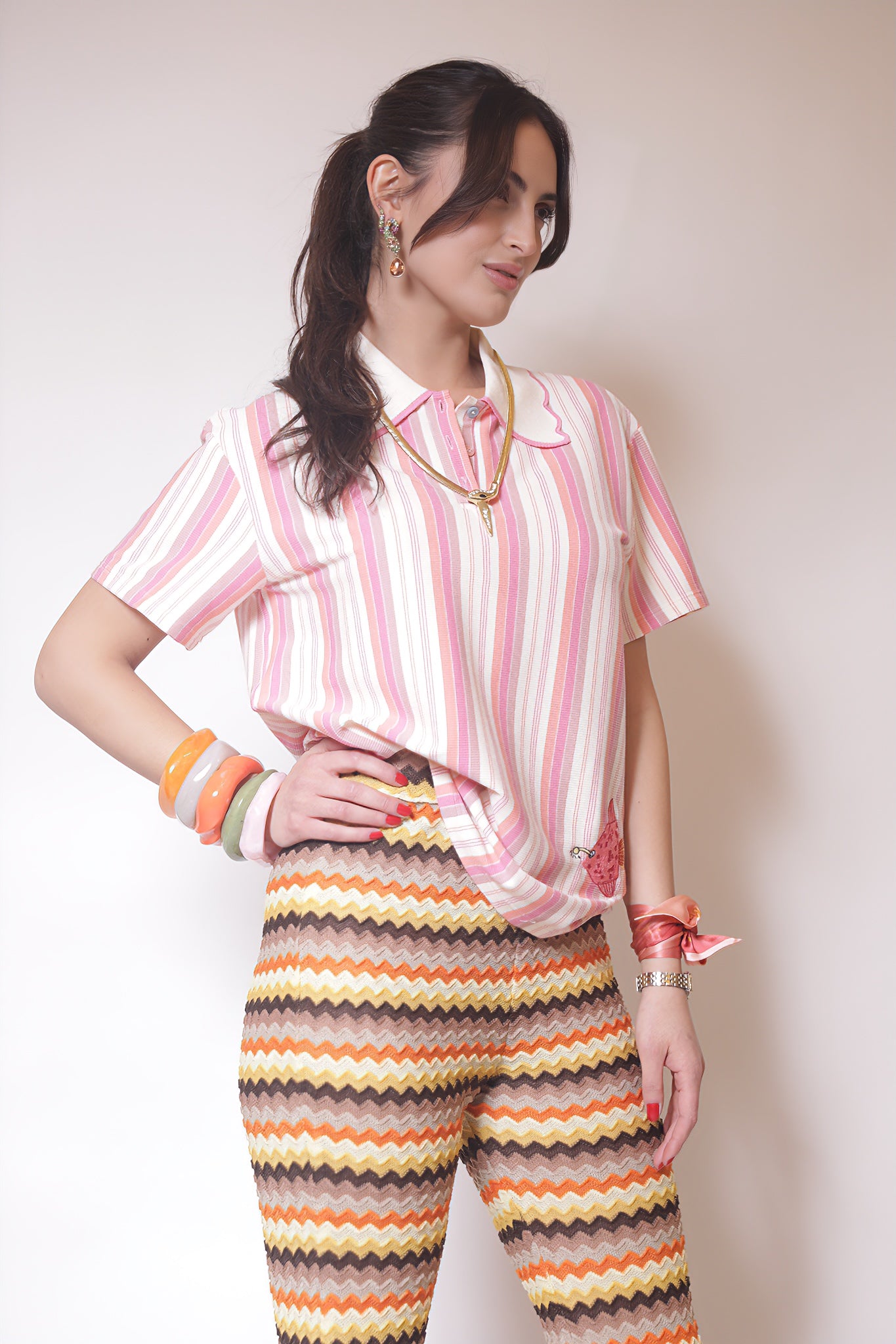 Desert Sunset Zigzag Knit Pants