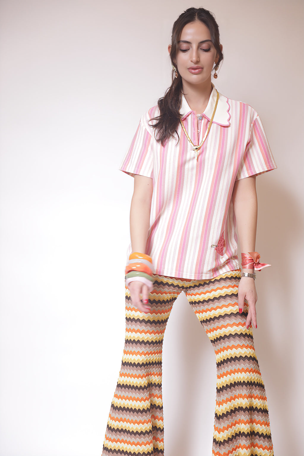 Desert Sunset Zigzag Knit Pants