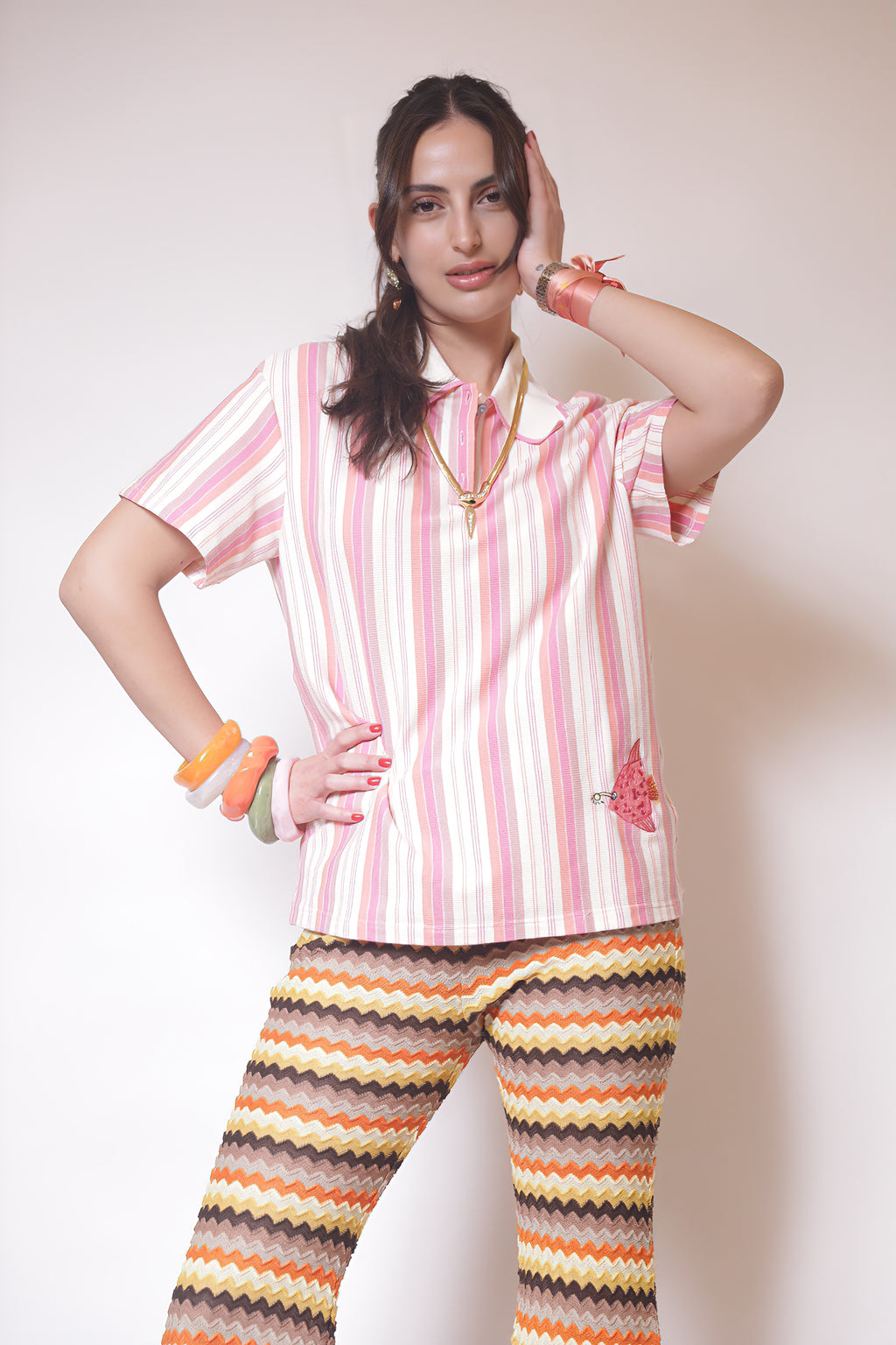 Desert Sunset Zigzag Knit Pants