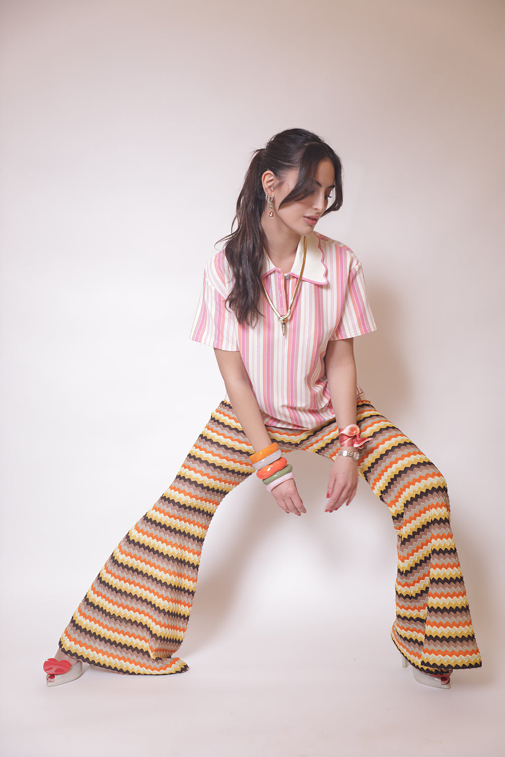 Desert Sunset Zigzag Knit Pants