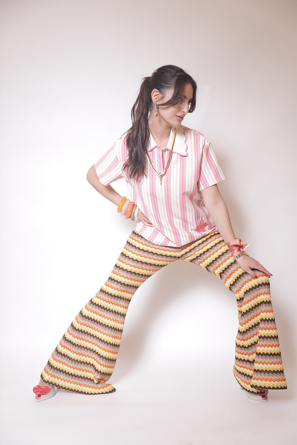 Desert Sunset Zigzag Knit Pants