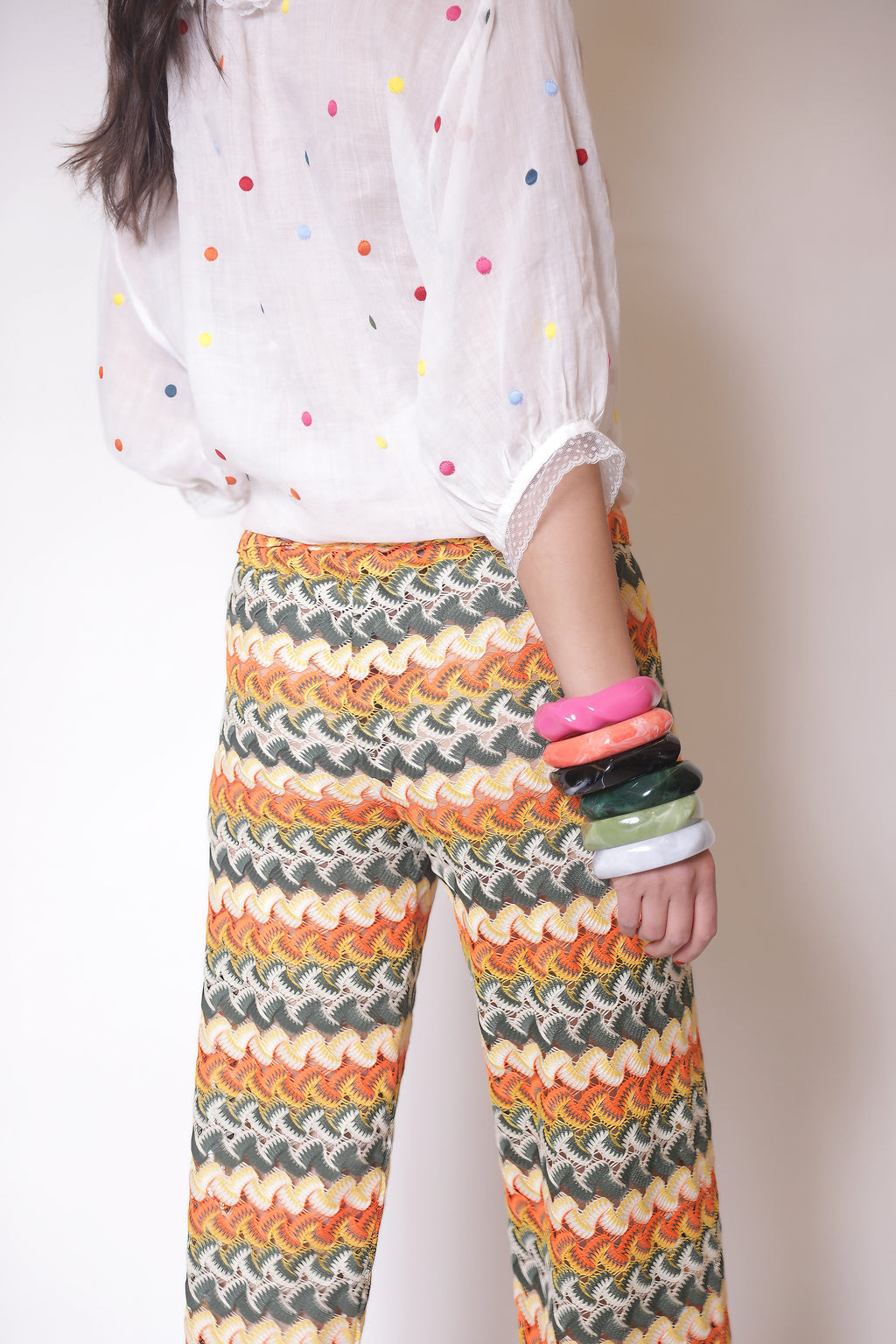 Autumn Feather Knit Pants