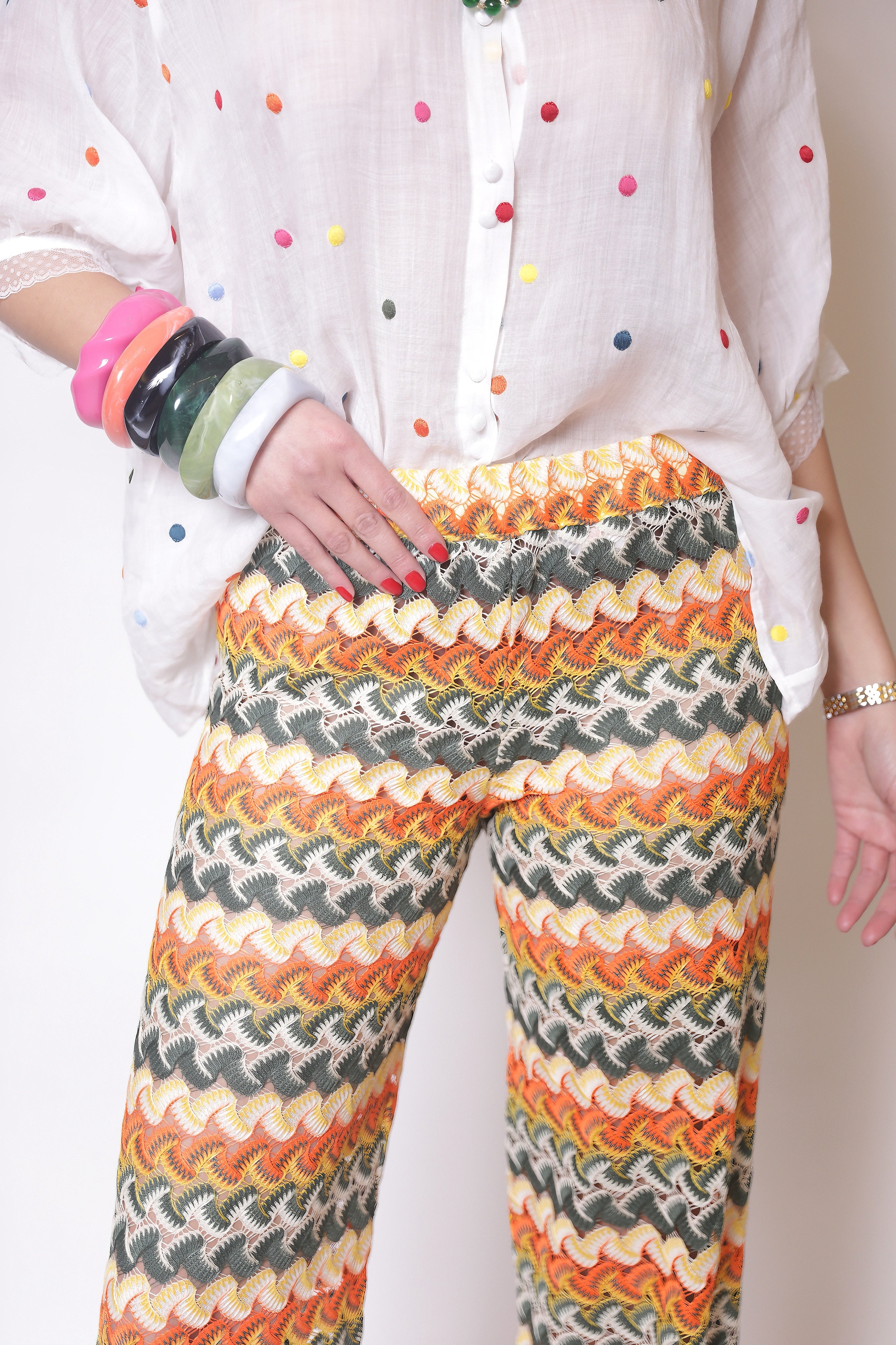Autumn Feather Knit Pants