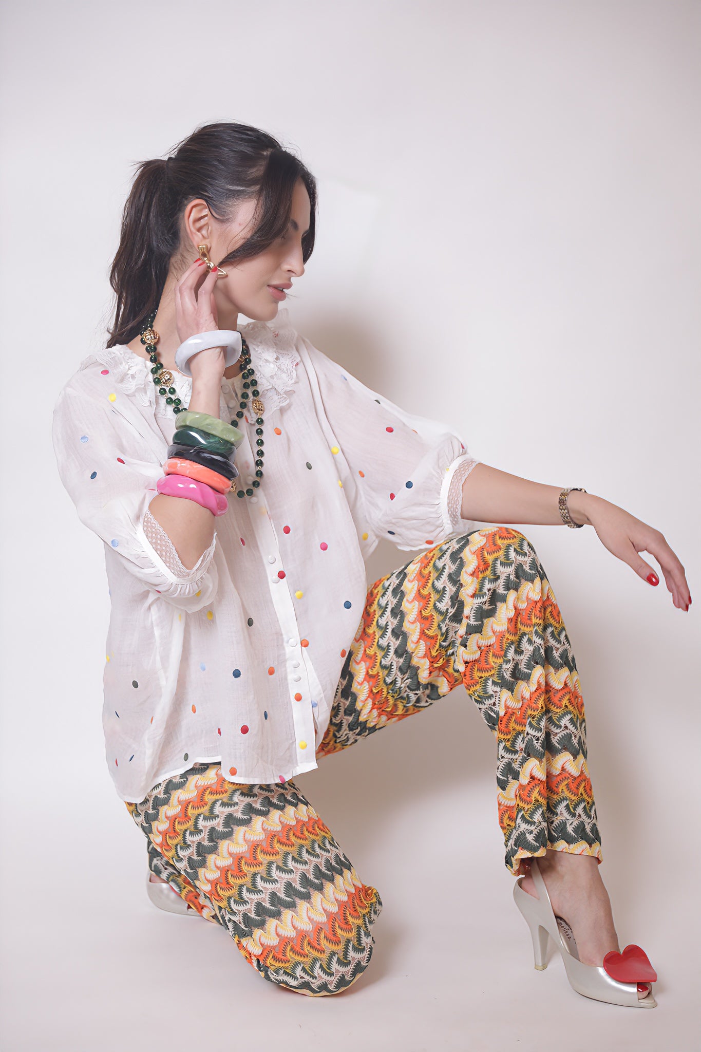 Autumn Feather Knit Pants