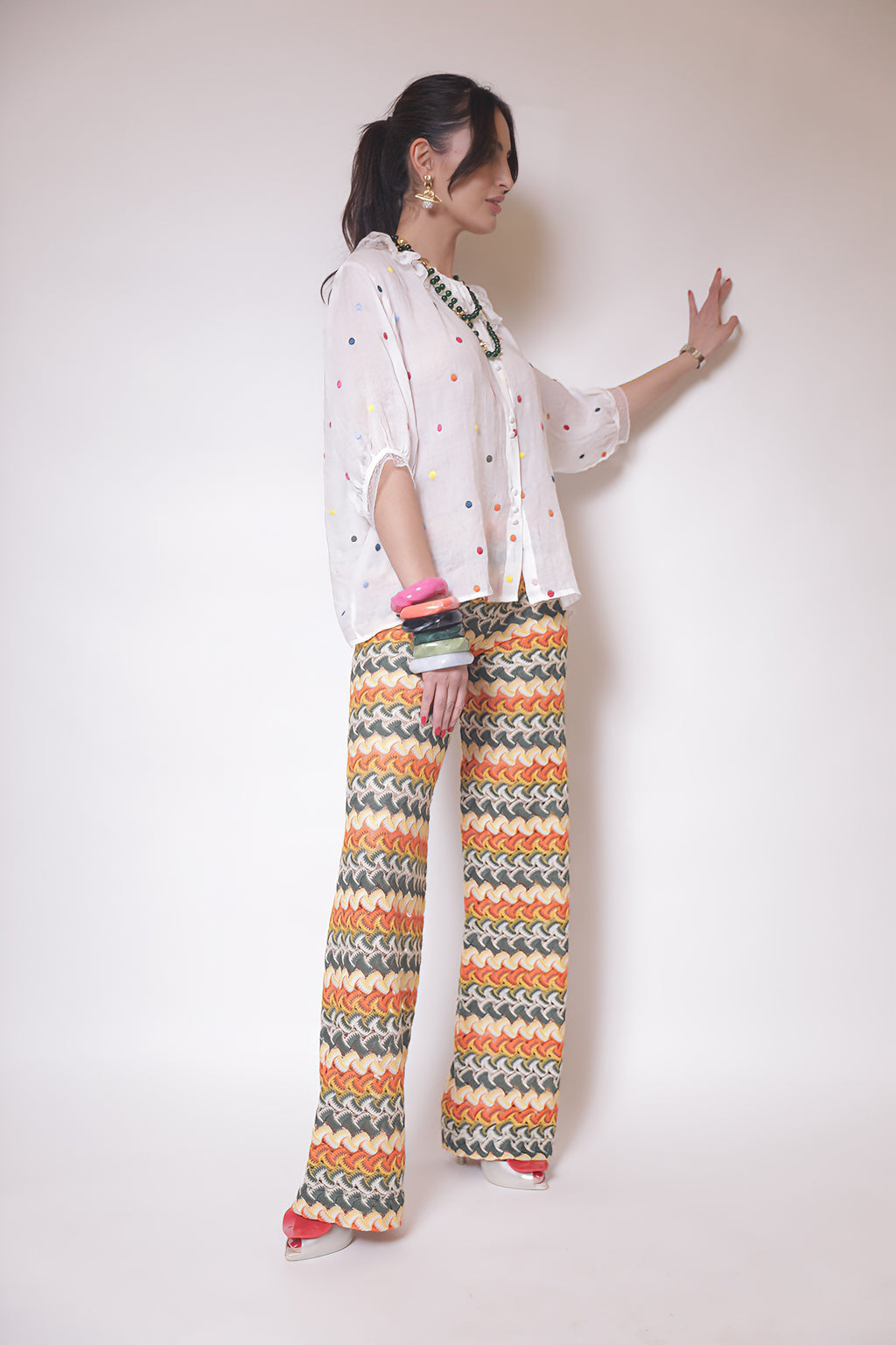 Autumn Feather Knit Pants