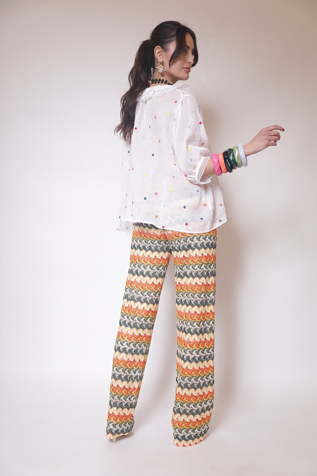 Autumn Feather Knit Pants