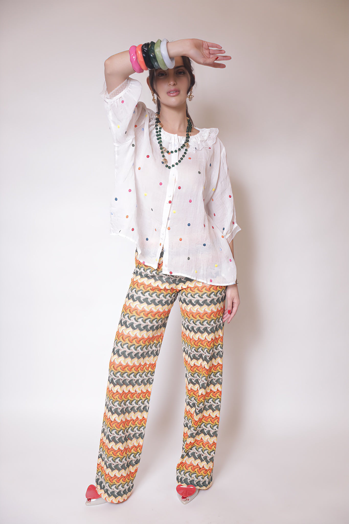 Autumn Feather Knit Pants