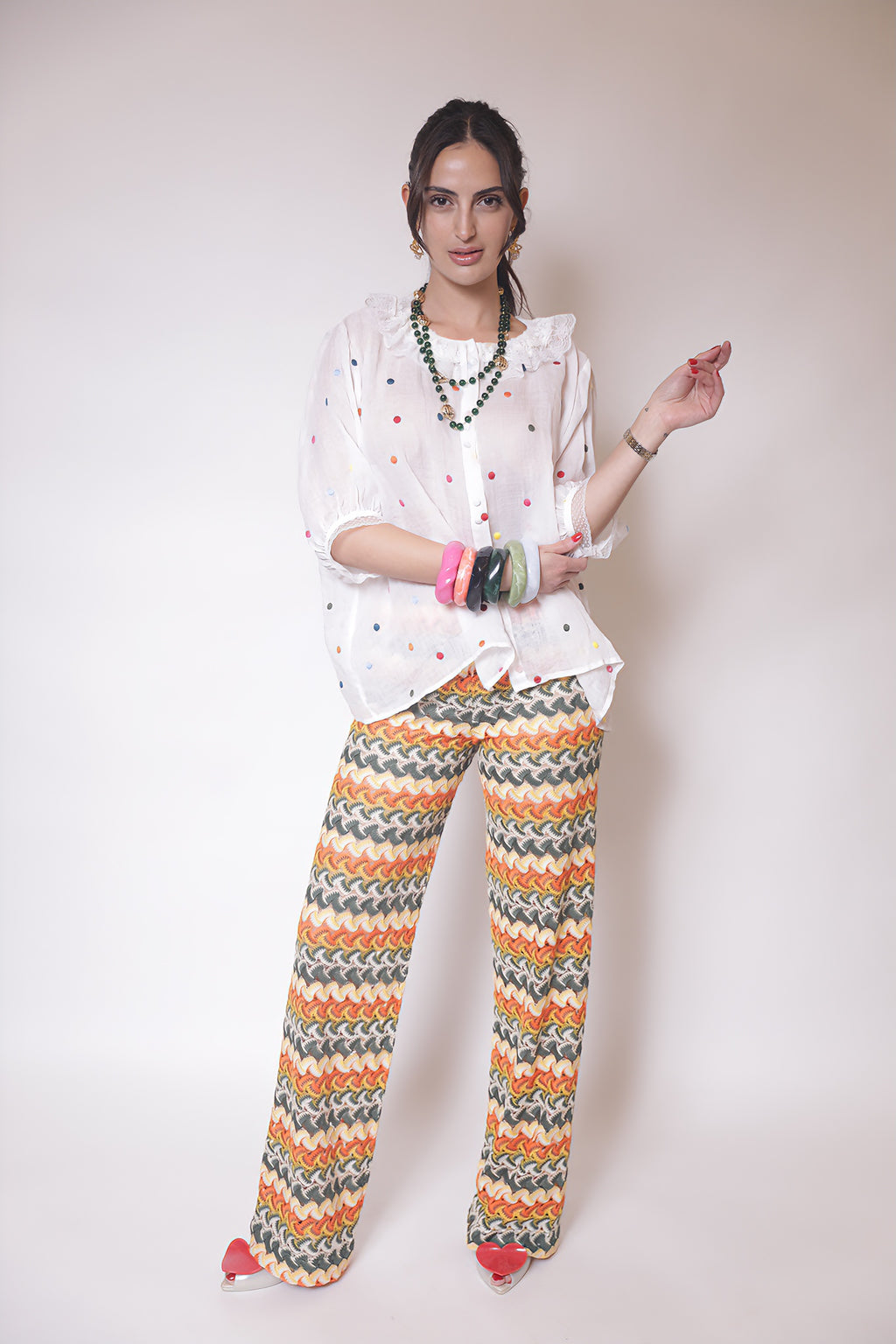 Autumn Feather Knit Pants