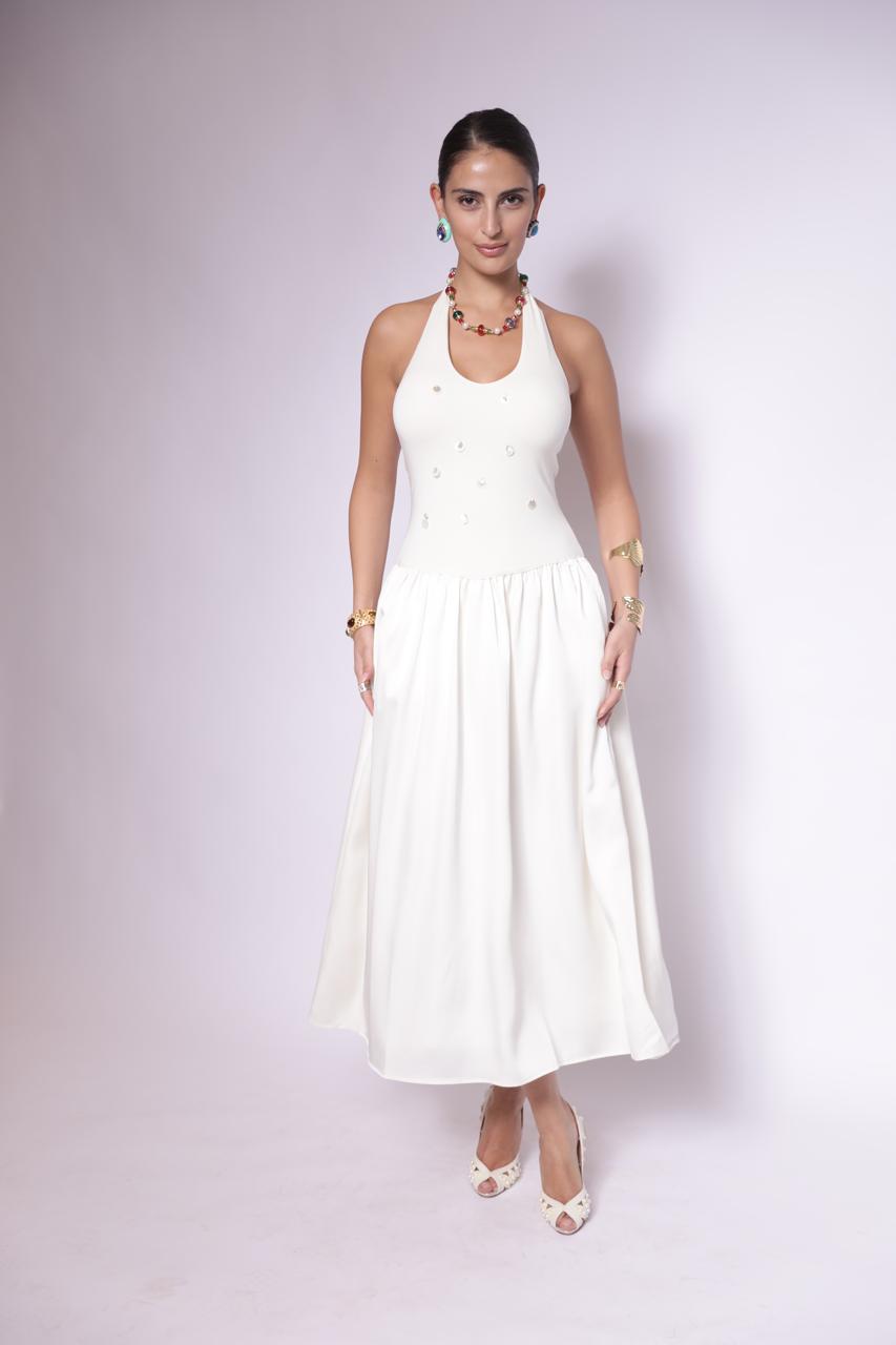 Elegant White Midi Dress